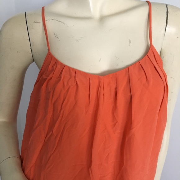 Joie orange sleeveless silk cami dress with ruffle trim size small - Picture 4 of 8